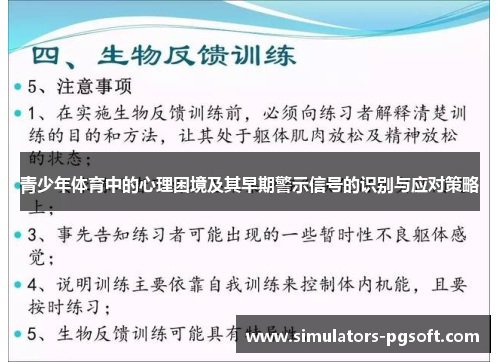 青少年体育中的心理困境及其早期警示信号的识别与应对策略