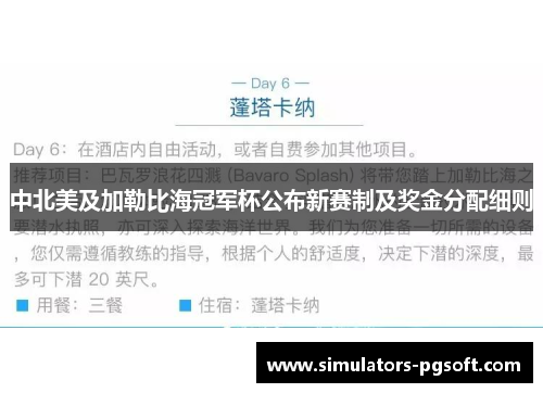 中北美及加勒比海冠军杯公布新赛制及奖金分配细则